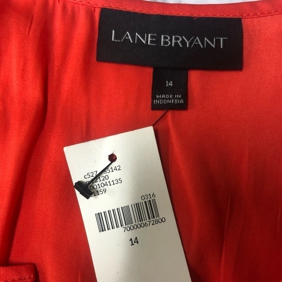 Lane Bryant Orange Sleeveless Blouse Size 14 NWT - Picture 3 of 5